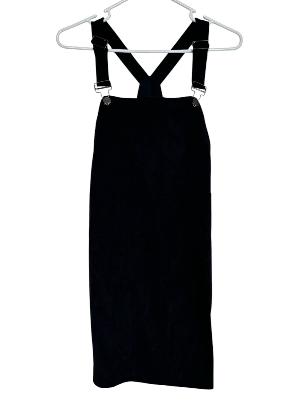Allegra K Corduroy Overall Pinafore Skirt Women’s S Black Suspender NWT